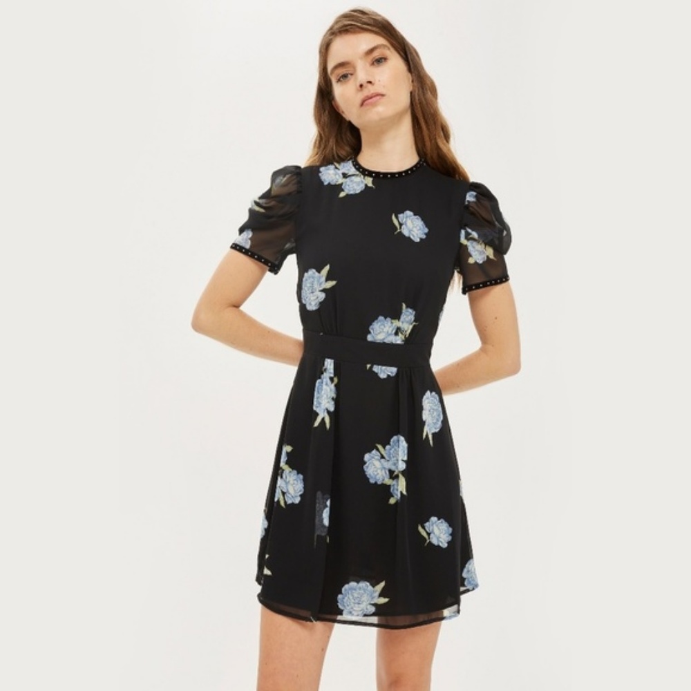 top shop navy dress